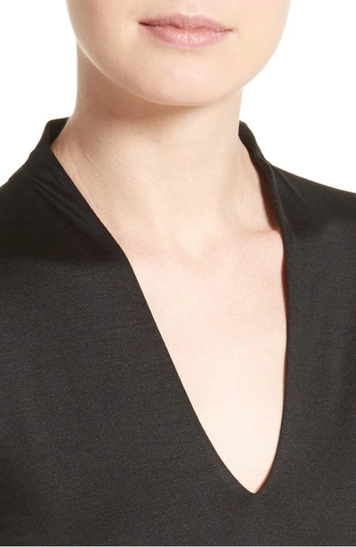 Shop Akris Long Sleeve Silk Jersey Blouse In Black