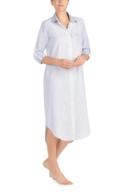 Shop Lauren Ralph Lauren Sleep Shirt In White Stripe