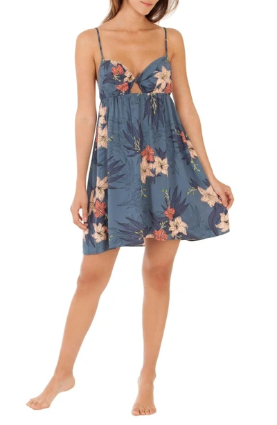 Shop Midnight Bakery Floral Chemise In Blue Floral