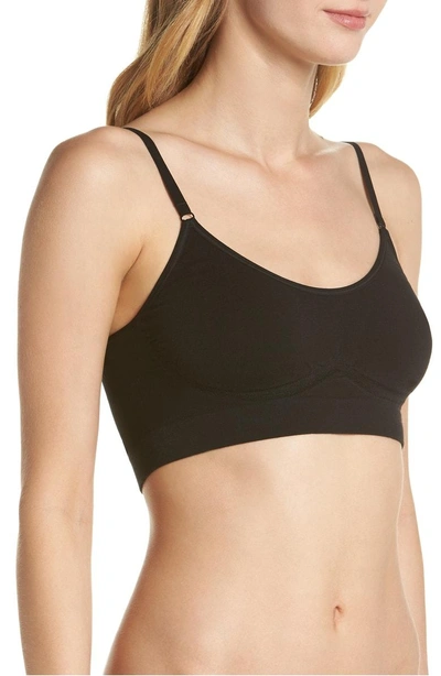 Shop Yummie Convertible Scoop Neck Bralette In Black