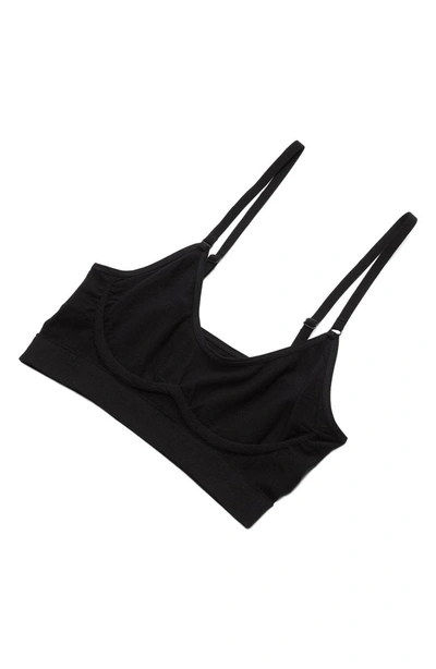 Shop Yummie Convertible Scoop Neck Bralette In Black