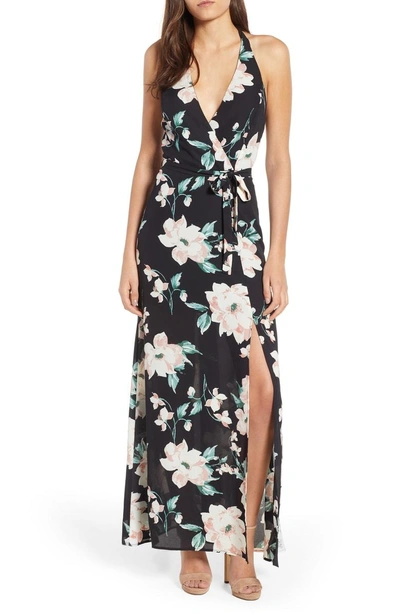 Shop June & Hudson Floral Maxi Dress In Black Blush