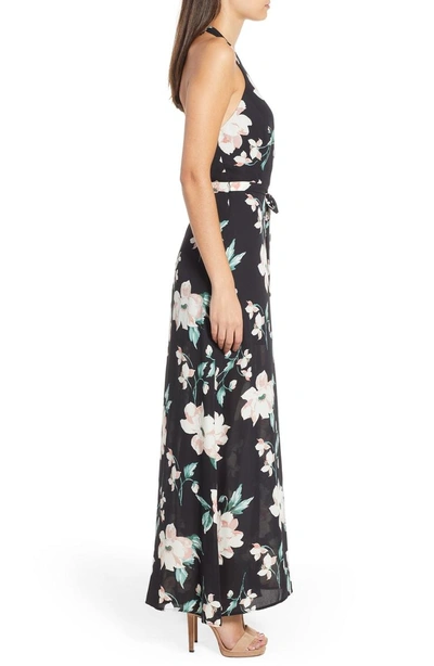 Shop June & Hudson Floral Maxi Dress In Black Blush