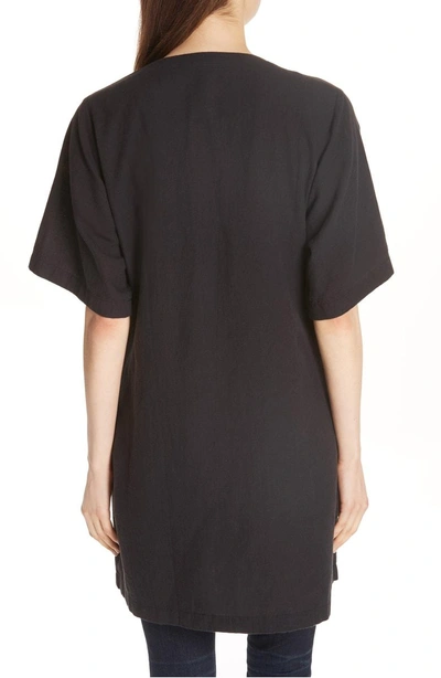 Shop Eileen Fisher Kimono Sleeve Organic Cotton Blend Jacket In Black