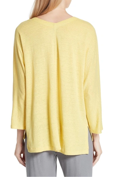 Shop Eileen Fisher Organic Linen Top In Yarrow