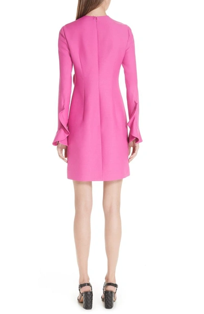 Shop Valentino Ruffle Crepe Dress In Pink