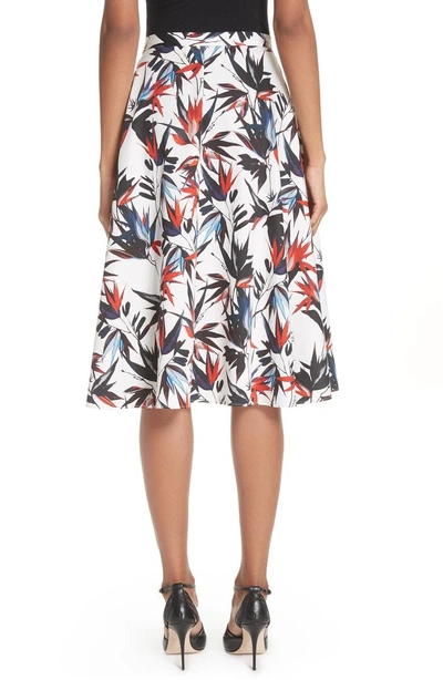 Shop Jason Wu Bird Of Paradise Print Cotton Poplin Skirt In Chalk Multi