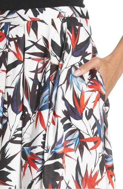 Shop Jason Wu Bird Of Paradise Print Cotton Poplin Skirt In Chalk Multi