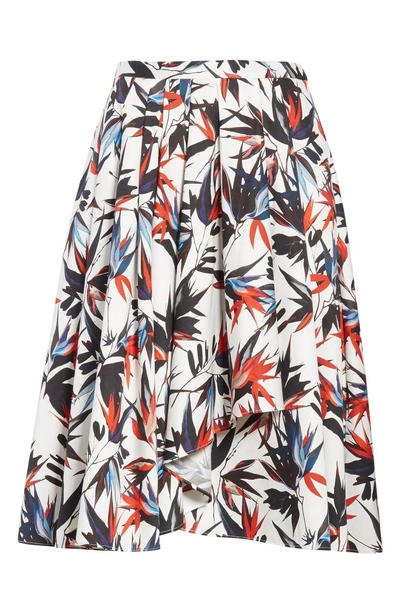 Shop Jason Wu Bird Of Paradise Print Cotton Poplin Skirt In Chalk Multi