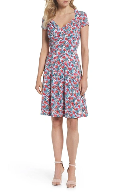 Shop Leota Print Jersey Fit & Flare Dress In Floral Camo