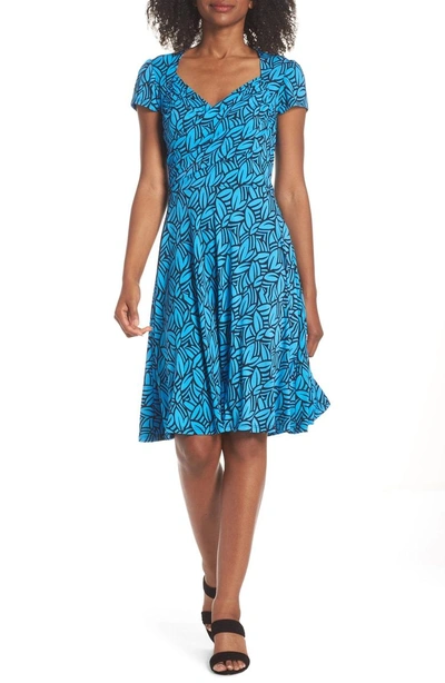 Shop Leota Print Jersey Fit & Flare Dress In Forge Blithe