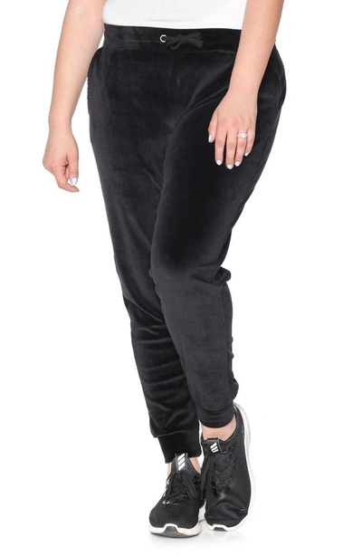Shop Slink Jeans Velour Jogger Pants In Jet Black