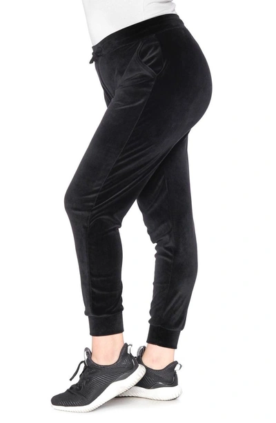 Shop Slink Jeans Velour Jogger Pants In Jet Black