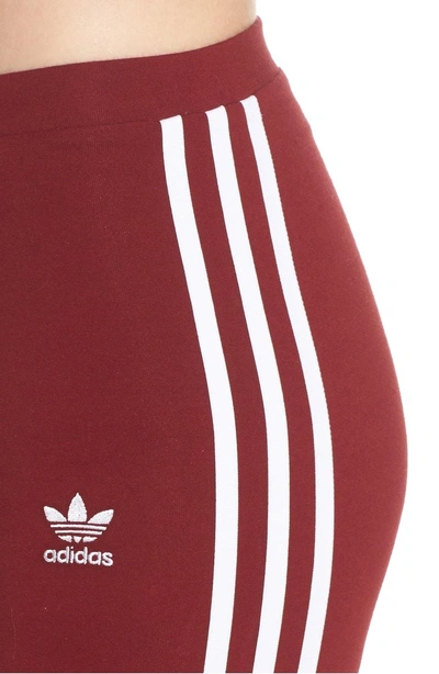 Shop Adidas Originals 3-stripes Tights In Collegiate Burgundy