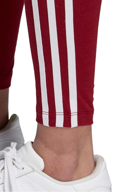 Shop Adidas Originals 3-stripes Tights In Collegiate Burgundy