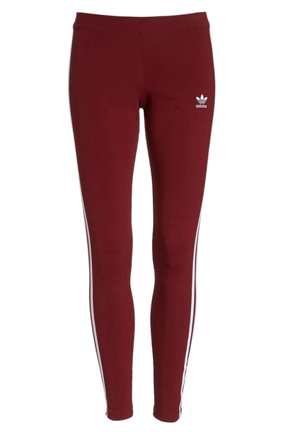 Shop Adidas Originals 3-stripes Tights In Collegiate Burgundy