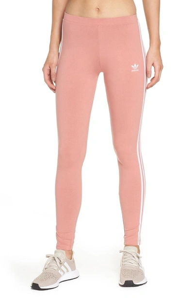 Shop Adidas Originals 3-stripes Tights In Ash Pink