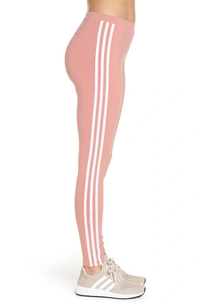 Shop Adidas Originals 3-stripes Tights In Ash Pink