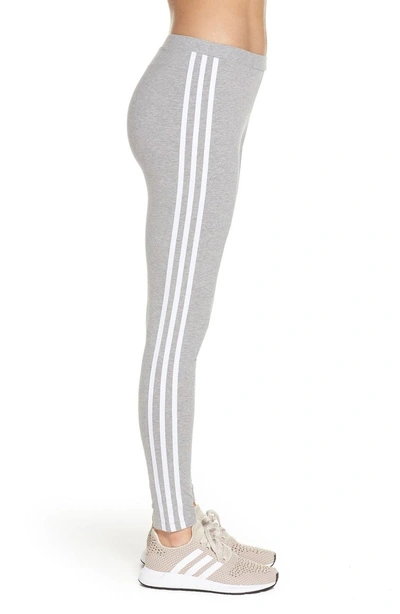 Shop Adidas Originals 3-stripes Tights In Medium Grey Heather