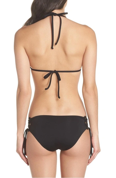 Shop Isabella Rose Set Sail Lace-up Bikini Bottoms In Black