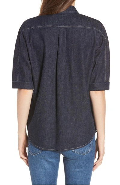 Shop Ag Lonnie Front Button Shirt In Eclipse