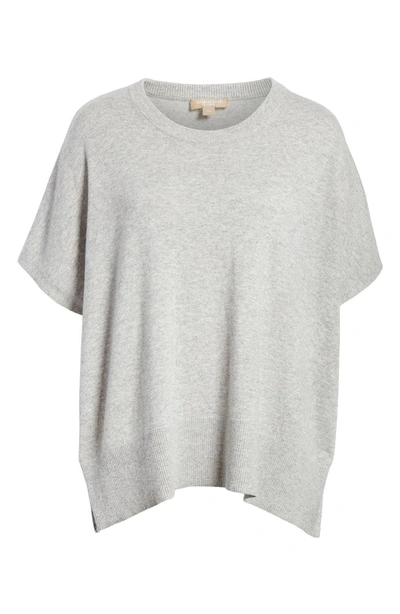 Shop Michael Kors Cashmere Draped Pullover In Pearl Grey Melange