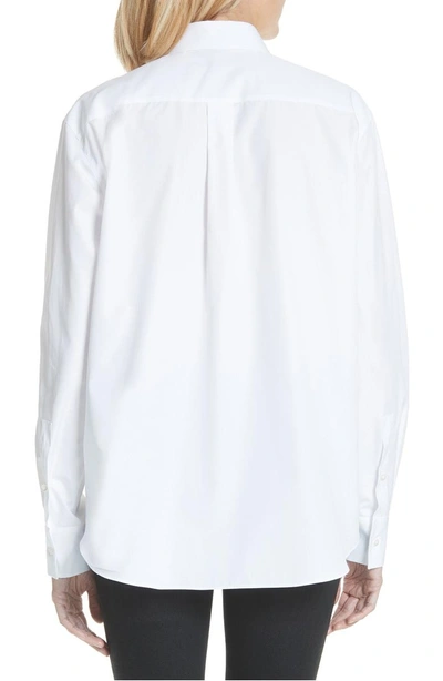 Shop Valentino Love Story Embroidered Heart Poplin Blouse In White