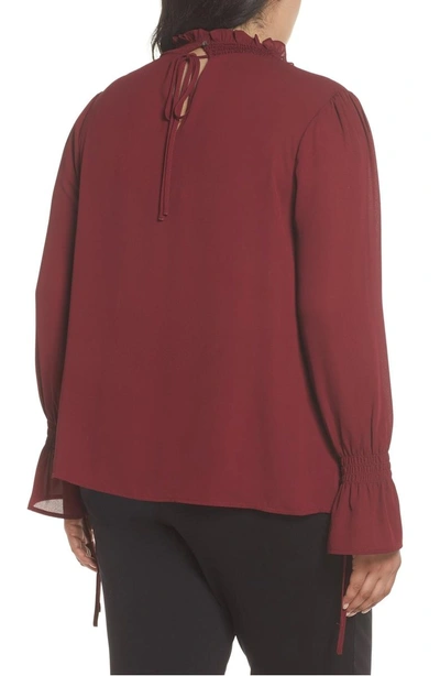 Shop Vince Camuto Flare Tie Cuff Blouse In Radiant Red