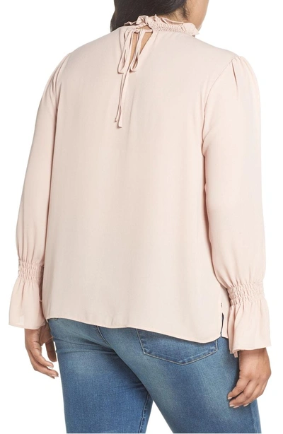 Shop Vince Camuto Flare Tie Cuff Blouse In Clover Pink
