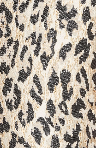 Shop Valentino Leopard Print Brocade A-line Dress In Wild Leopard