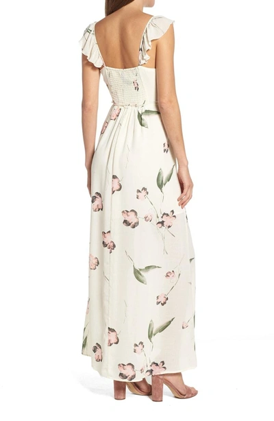 Shop June & Hudson Floral Maxi Dress In Ivory Coral