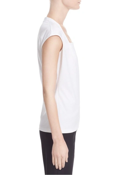 Lafayette 148 Plus-size Swiss Cotton Rib Corinne Top In White