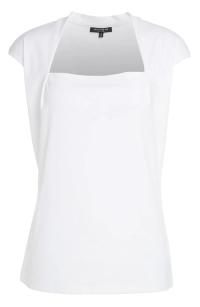 Lafayette 148 Plus-size Swiss Cotton Rib Corinne Top In White