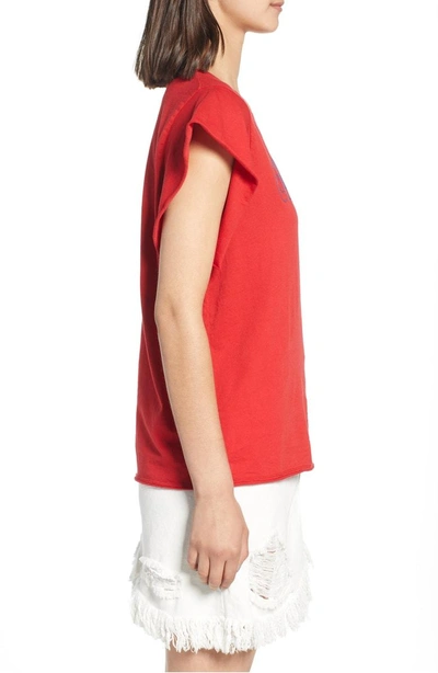 Shop Project Social T Oui Oui Embroidered Tee In Parisian Red
