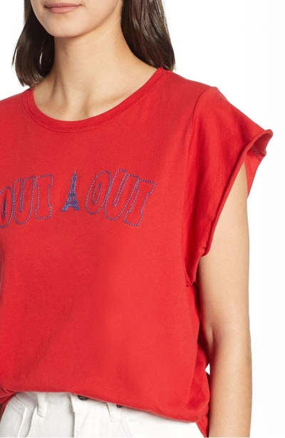 Shop Project Social T Oui Oui Embroidered Tee In Parisian Red