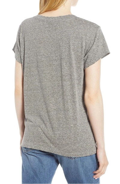 Shop Current Elliott The Relaxed Graphic Tee In Heather Grey Jersey Destroy