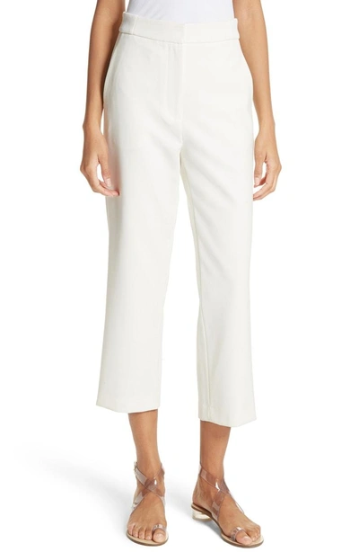 Shop Tibi Anson Stretch High Waist Ankle Pants In Ivory