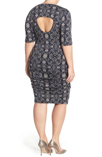 Shop Tart 'jasmin' Back Cutout Snakeskin Print French Terry Body-con Dress In Graphic Python