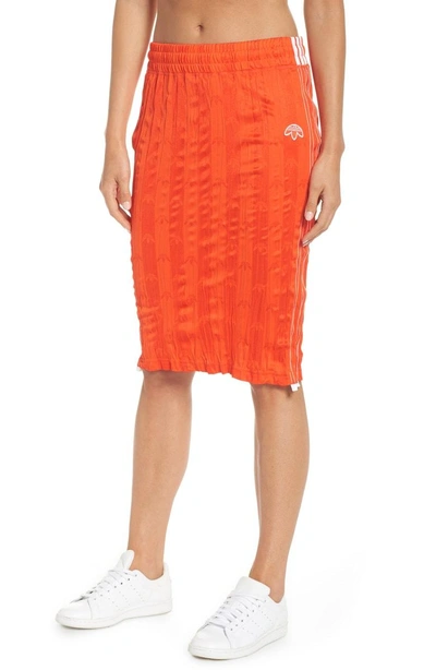 Shop Adidas Originals By Alexander Wang Track Skirt In Bold Orange/ White