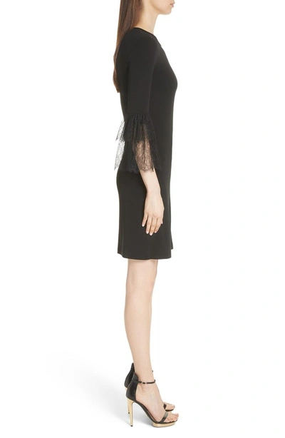 Shop Michael Kors Lace Cuff Matte Jersey Dress In Black