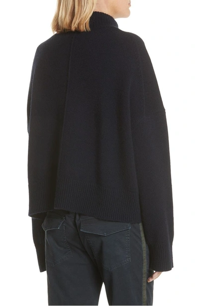 Shop Nili Lotan Serinda Wool & Cashmere Turtleneck Sweater In Dark Navy