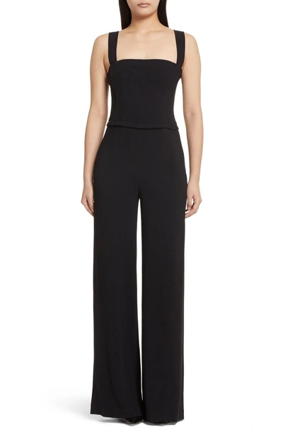 Shop Theory Rosina Bustier Crepe Jumpsuit In Black