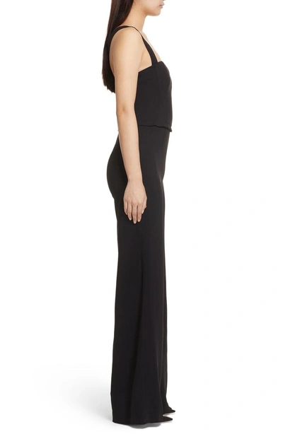 Shop Theory Rosina Bustier Crepe Jumpsuit In Black