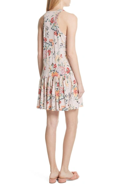 Shop Rebecca Taylor Marlena Floral Jersey Dress In Dusty Rose Combo