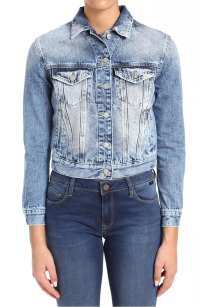 Shop Mavi Jeans Tina Denim Jacket In Mid Cool