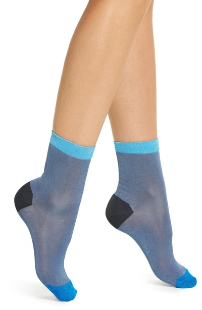 Shop Hysteria By Happy Socks Grace Ankle Socks In Blue