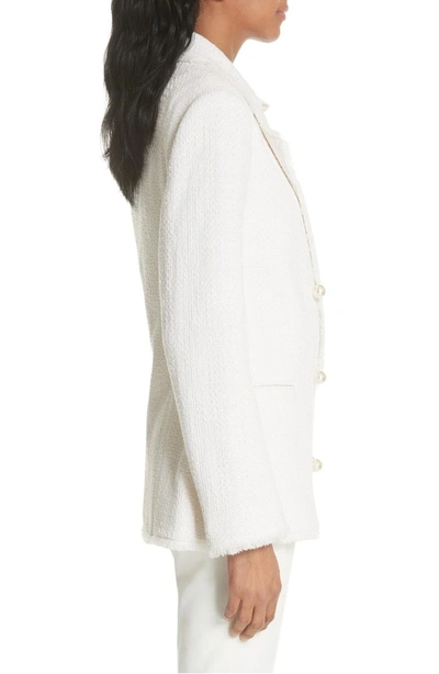 Shop Helene Berman Oversize Tweed Blazer In Ivory