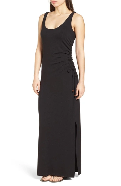 Shop Tommy Bahama Tambour Shirred Maxi Dress In Black