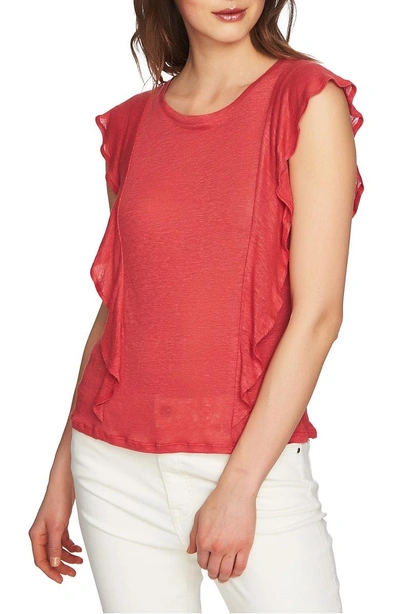 Shop 1.state Ruffle Linen Top In Spice