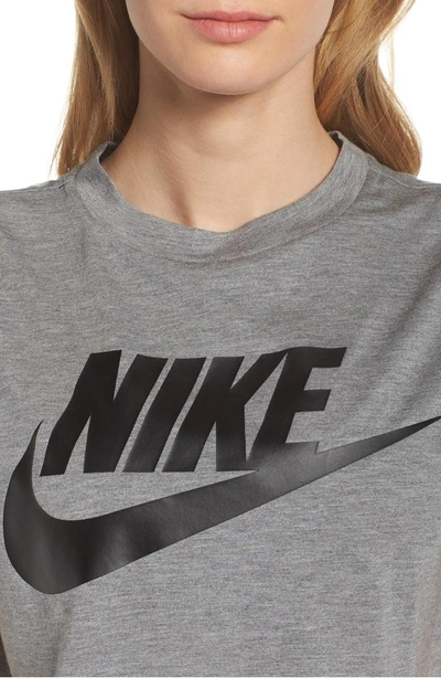 Shop Nike Sportswear Crop Top In Carbon Heather/ Black